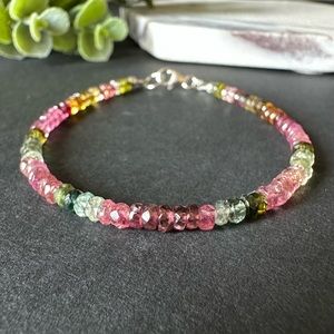 Tourmaline Bracelet Genuine Gemstone beaded bracelet